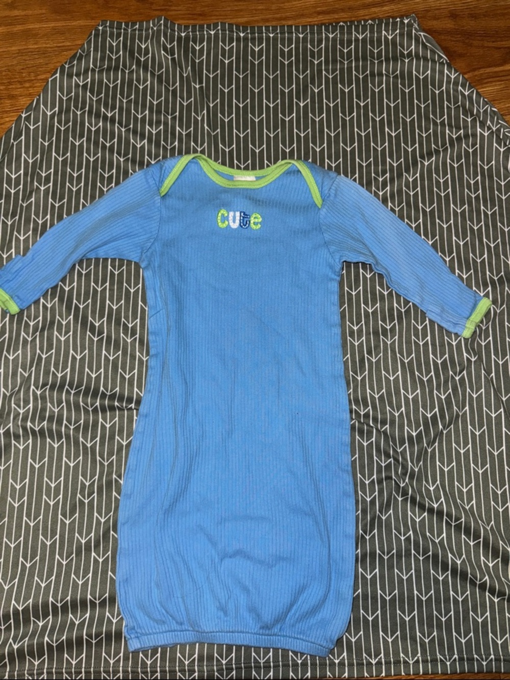 Gerber Blue and Green 'Cute' Baby Sleep Gown